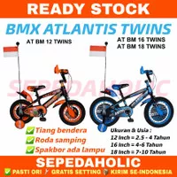 Sepeda Anak Laki 12 16 18 BMX Atlantis Twins Ban Jumbo Usia 2-10 Tahun