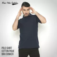 Kaos Polos Polo Cotton Pique Biru Dongker