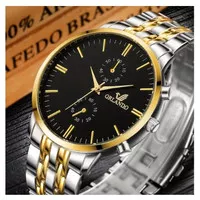 Jam Tangan Pria Orlando TWO TONE Korea Fashion Mens Analog Steel watch