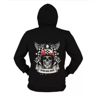 Jaket Zipper Hoodie Sweater RETRO SKULL BIKER