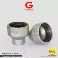 Reducer Socket Galvanis 1 inch Fitting Pipa Besi Drat Dalam