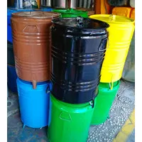Tempat Sampah / Tong Sampah / Pot Drum Besi Besar 40liter Warna