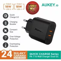 Aukey Charger PA-T16 2 Ports 36W QC 3.0 Original Garansi Resmi Aukey