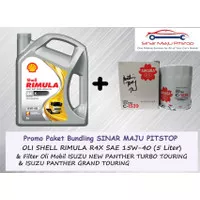 Paket Oli SHELL RIMULA R4X 15W-40 & Filter ISUZU PANTHER TURBO TOURING