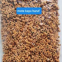 Mote kayu Corak Huruf-Mote Kayu 1pon