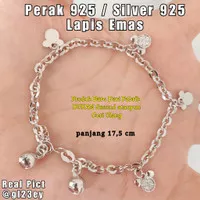 Gelang Kaki Bayi Perak Asli 925 Lapis Emas Gelang Kaki Anak