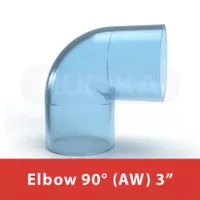 Elbow/knie/knee 3"inch aw transparent fitting pvc rucika