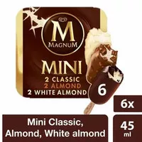 Es Krim Magnum Mini Almond Classic White Almond 6 X 45ml