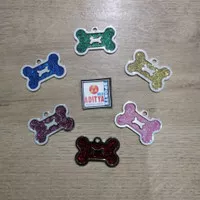 Pets Dog Name Tag Bone Tulang Custom Grafir