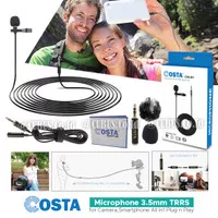Microphone COSTA CM-D1 Clip-On 3.5mm Lavaliere for Camera,Smartphone