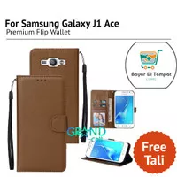 Case hp Wallet Leather For SAMSUNG GALAXY J1 ACE flip cover casing