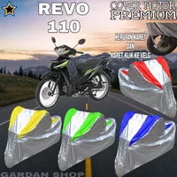 Sarung Motor REVO 110 Silver KOMBINASI Body Cover Penutup Revo PREMIUM