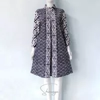 Tunik Batik Seling Dress Shanaya Coklat cantik S M L XL XXL Couple