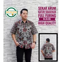 Sekar arum kemeja batik solo pria lengan pendek full furing Aljaya