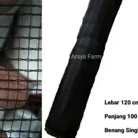 Jaring Waring Hitam RK Garis Kuning Benang Single Lebar 120cm Permeter