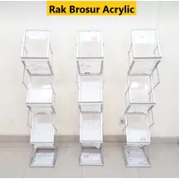 Rak Brosur Lipat Acrylic 7 Susun | Brochure Magazine Rack Display