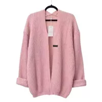 sweater wanita cardigan rajut pink dusty sansscollection