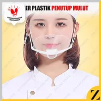 Masker Penutup Mulut Plastik Transparent Segitiga Sanitary Koki Dapur