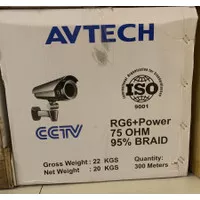 Kabel CCTV RG 6 + Power Avtech - Putih