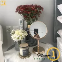 Kaca rias/ Cermin rias meja pembesaran 2x - Gold