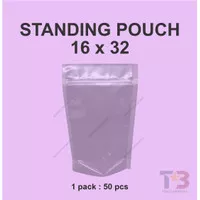 Standing Pouch 16x32 Isi 50 Merk BluTOP Bening / Plastik Zip Lock