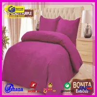 SPREI BONITA SINGLE BED POLOS EMBOSS 120 X 200 SPREI SET BEAUTY PURPLE