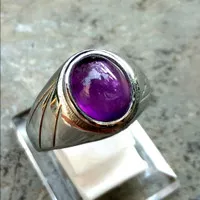 Cincin Batu Akik Kecubung Amethyst / Kecubung Ungu / Kecubung Asihan B