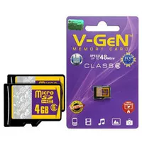 Memori V-Gen microSD Class 6 4 /8 /16 /32 GB Vgen - 4 GB