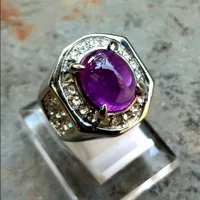 Cincin Batu Akik Kecubung Ungu / Kecubung Asihan / Kecubung Amethyst B