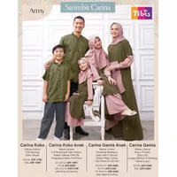 Baju Muslim Carina Army Sarimbit Keluarga Nibras Family Couple Lebaran - Koko XS-XL