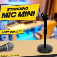 Stand Microphone Meja - Stand Mic Holder Mini Adjustable Podium Video