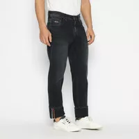 Papperdine 309 Black Grey Straight Fit Celana Panjang Jeans Pria Denim