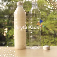 PET894. Botol plastik 600ml PET aqua tutup segel putih