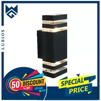 Lampu Dinding Tempel Lampu Taman Teras Outdoor Minimalis Kotak 2 Lampu