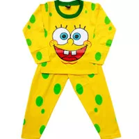 Setelan Baju Tidur Anak PIYAMA ANAK Spongebob TOPI