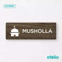 Musholla Sign Board Kayu Print UV Papan Wooden Nama Ruangan Label Tag