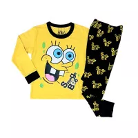 Baju tidur / piyama anak laki-laki spongebob kuning usia 2-7 tahun