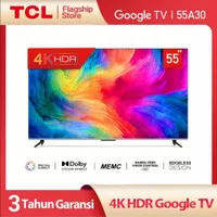 TCL 55 Inch 55A30 Smart TV 4K UHD Google TV Dolby Atmos HFVC 2.0-MEMC