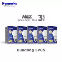 Hannochs Lampu Bohlam LED NEX 3W Cahaya Putih Paket isi 5pcs