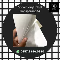 Sticker Vinyl Inkjet A4 stiker label Transparan A4 - Pack isi 20lmbr