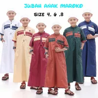 baju gamis anak laki laki jubah maroko lengan pendek 4, 6, 8 tahun