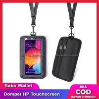 Sako Dompet HP Gantung Touchscreen Tas Leher Gantungan Handphone Kartu