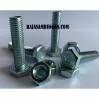 Bolt Nut Galvanis m14 x 15 cm Pengencang Furniture Besi Putih kunci 22