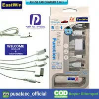 USB Car Charger Mobil EASTWIN 5 in 1 Super Fast Multi Function