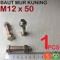 Baut Mur Kuning M10 x 50 / Baut Kuning 10 / BMK M10 / Baut M10
