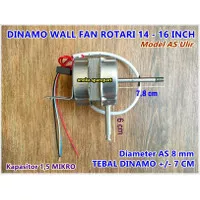 DINAMO WALL FAN ROTARI 16 INCH RRT ORIGINAL PANJANG AS 7,8 CM