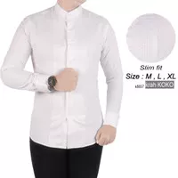 Baju Kemeja Koko Lengan Panjang Slimfit Pria k8690 bisa gosend instant - L