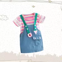 Berry Overall Denim Dress / Terusan Bayi