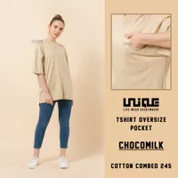 UNIQUE - (Pocket Series) Kaos Polos Oversize Pocket Chocomilk