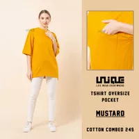 UNIQUE - (Pocket Series) Kaos Polos Oversize Pocket Mustard